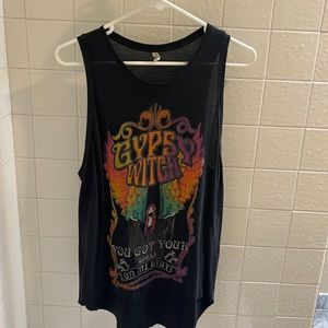 Spell and the Gypsy “Gypsy Witch” festival hi-low tank top in dirty black. Sz S